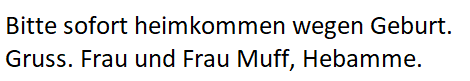 Sofort heimkommen